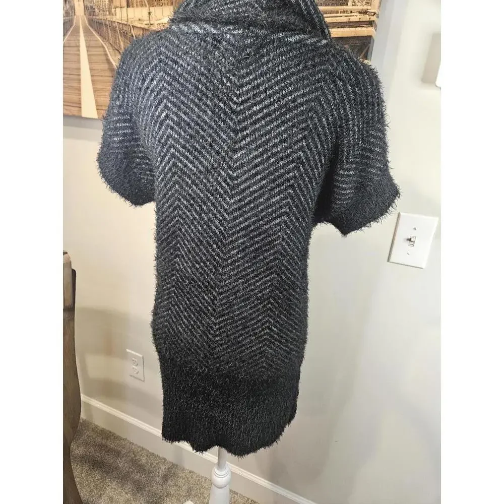 Candie's Fuzzy & Cozy Herringbone Knit Sweater Dress Size L H16 - Picture 3 of 7